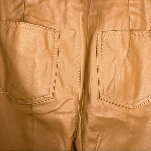 New Medium Fitted Forever 21 Tan Brown Faux Leather Pants Stretch Vegan NWT - Picture 11 of 15